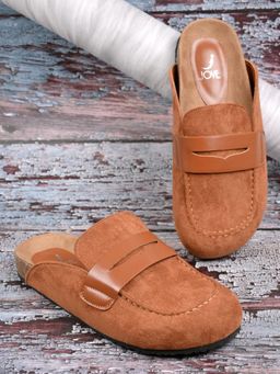 Jove - Women Camel Solid Mules Brown