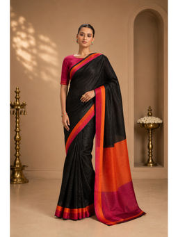 Shobitam - Ganga Jamuna Borders Linen Saree With Unstitched Blouse