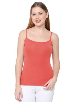 SOIE - Women Solid Cotton Spandex Camisole - Orange