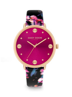 Daisy Dixon - Deep Pink Sunray Dial Kendall Analog Watch for Women - DD116BP (Medium)