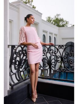 LABEL RUHBAB - Hand Embroidered Sequinned Sleeves Dress