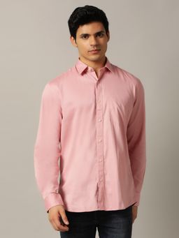 JadeBlue - Semi Formal Shirt Cotton Stretch Solid Design In Onion Pink