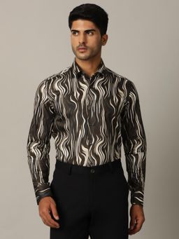 Wyre - Casual Wear Shirt Pure Cotton Printed Design In Brown