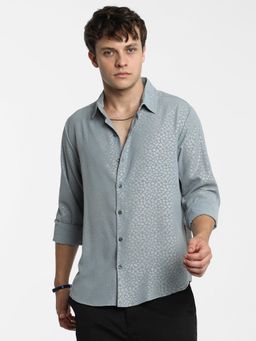 Campus Sutra - Men Ash Grey Pavement Shirt