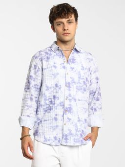 Campus Sutra - Men Purple Tie-Dye Shirt