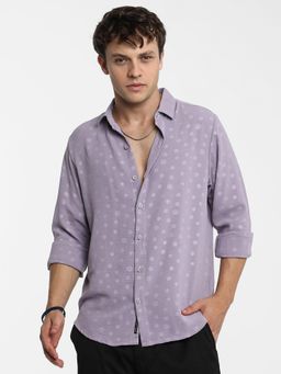 Campus Sutra - Men Purple Polka Dot Shirt