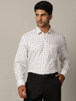 JadeBlue - Formal Shirt Pure Cotton Printed Design In White