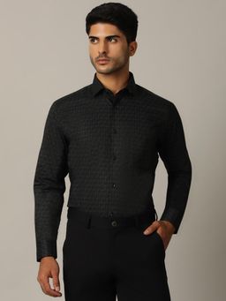 Metal - Formal Shirt Pure Cotton Printed Design In Navy Blue