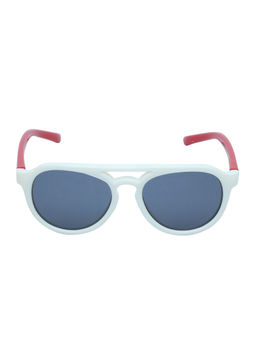 Spiky - White Frame Grey Polarised Lens Aviator Sunglasses