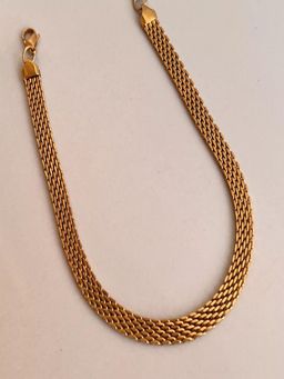 AQUASTREET - Mens Panther Mesh Choker 18K Gold Plated Waterproof Anti-Tarnish Necklace