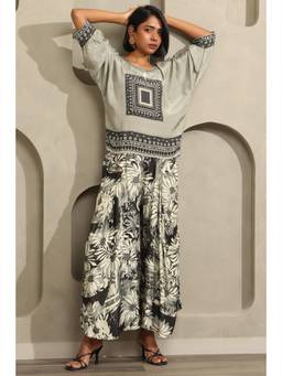 Soch - Women Green Printed Muslin Tunic with Palazzo