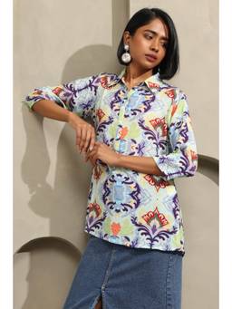 Soch - Women Purple Printed Cotton Blend Tunic