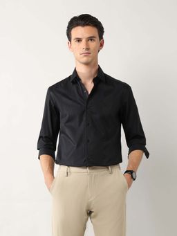 Arrow Newyork - Men Black Self Design Formal Shirt