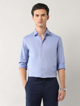 Arrow - Men Blue Self Design Formal Shirt