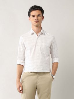 Arrow - Men White Checks Formal Shirt