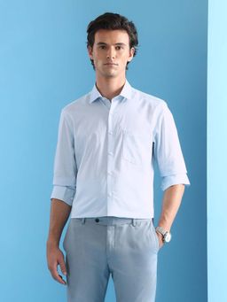 Arrow - Men Blue Self Design Formal Shirt