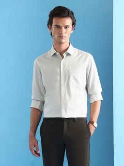 Arrow - Men Grey Self Design Formal Shirt