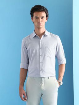 Arrow - Men Grey Self Design Formal Shirt