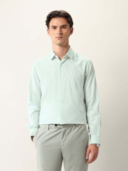 Arrow - Men Aqua Self Design Formal Shirt