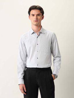 Arrow - Men Grey Self Design Formal Shirt