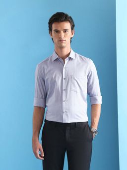 Arrow - Men Grey Stripes Formal Shirt