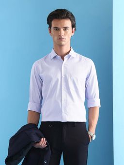 Arrow - Men Purple Self Design Formal Shirt