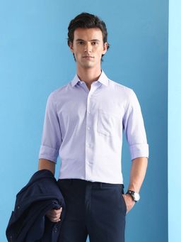 Arrow - Men Purple Self Design Formal Shirt