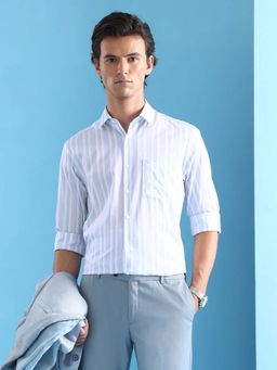 Arrow - Men Blue Stripes Formal Shirt
