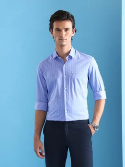 Arrow - Men Blue Stripes Formal Shirt