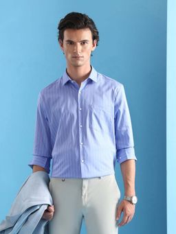 Arrow - Men Blue Stripes Formal Shirt