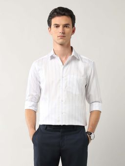 Arrow - Men White Stripes Formal Shirt
