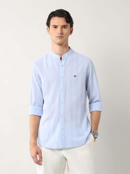 Arrow Sports - Men Blue Stripes Casual Shirt