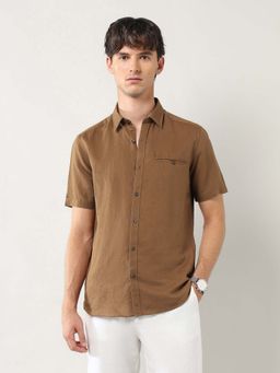 Arrow Sports - Men Brown Solid Casual Shirt