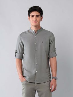 U.S. Polo Assn. Denim Co. - Men Grey Solid Casual Shirt