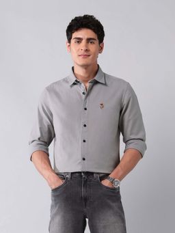 U.S. Polo Assn. Denim Co. - Men Grey Solid Formal Shirt