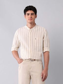 U.S. Polo Assn. Denim Co. - Men Beige Stripes Casual Shirt
