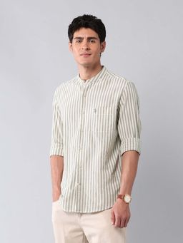 U.S. Polo Assn. Denim Co. - Men Green Stripes Casual Shirt