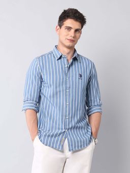 U.S. Polo Assn. Denim Co. - Men Blue Stripes Casual Shirt