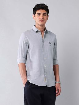 U.S. Polo Assn. Denim Co. - Men Grey Solid Casual Shirt