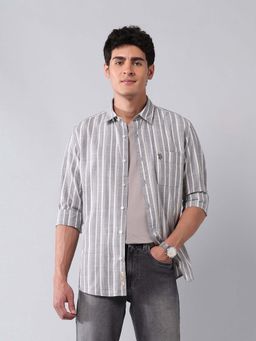 U.S. Polo Assn. Denim Co. - Men Grey Stripes Casual Shirt