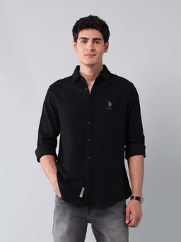 U.S. Polo Assn. Denim Co. - Men Black Solid Casual Shirt