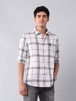 U.S. Polo Assn. Denim Co. - Men White Checks Casual Shirt