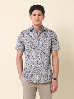 U.S. POLO ASSN. - Men Grey Floral Casual Shirt