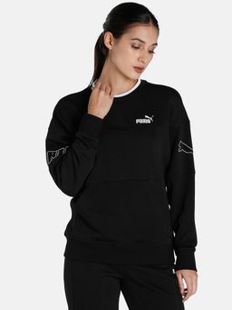 Puma - Power Colorblock Womens Black Sweatshirt