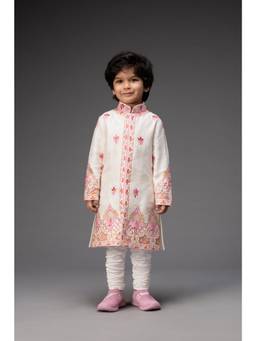 Neha Gursahani - Ivory Embroidered Sherwani With Chudidar