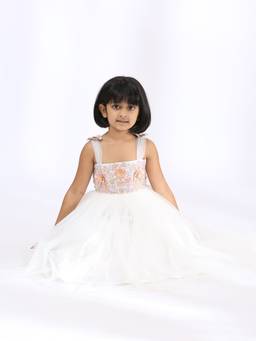 Neha Gursahani - Embroidered Ivory Gown