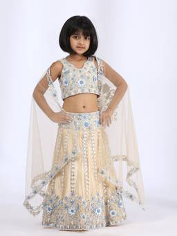 Neha Gursahani - Beige Embroidered Lehenga With Choli And Dupatta