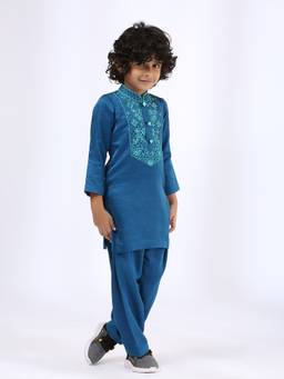 Neha Gursahani - Peacock Blue Kurta With Salwar