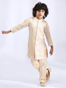 Neha Gursahani - Beige Embroidered Sherwani With Pant