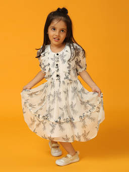 Neha Gursahani - Bird Print White Mini Dress